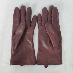 Vintage Guy Laroche Burgundy Genuine Leather Gloves